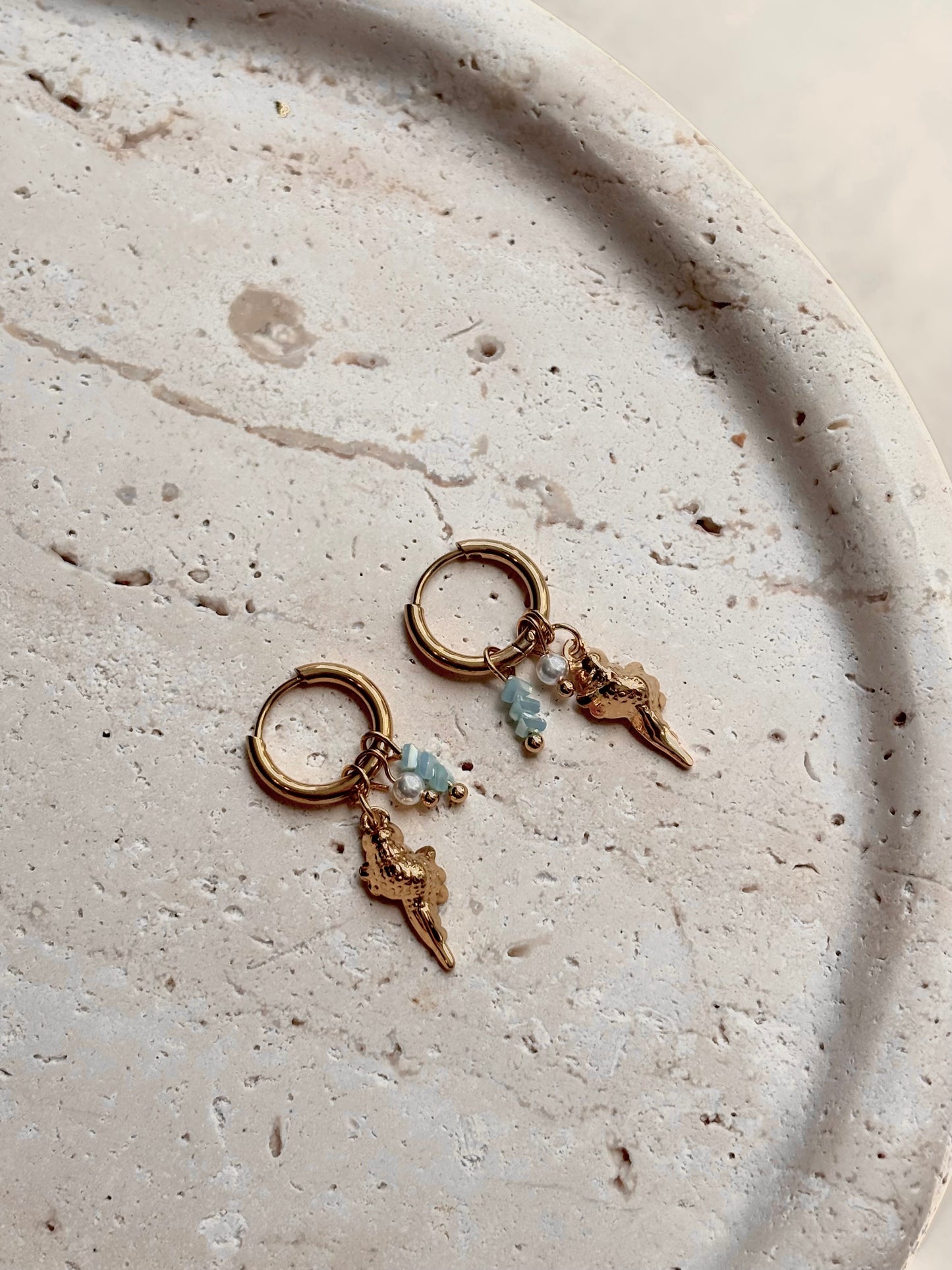 Seaside Seashell Keepsake Hoops