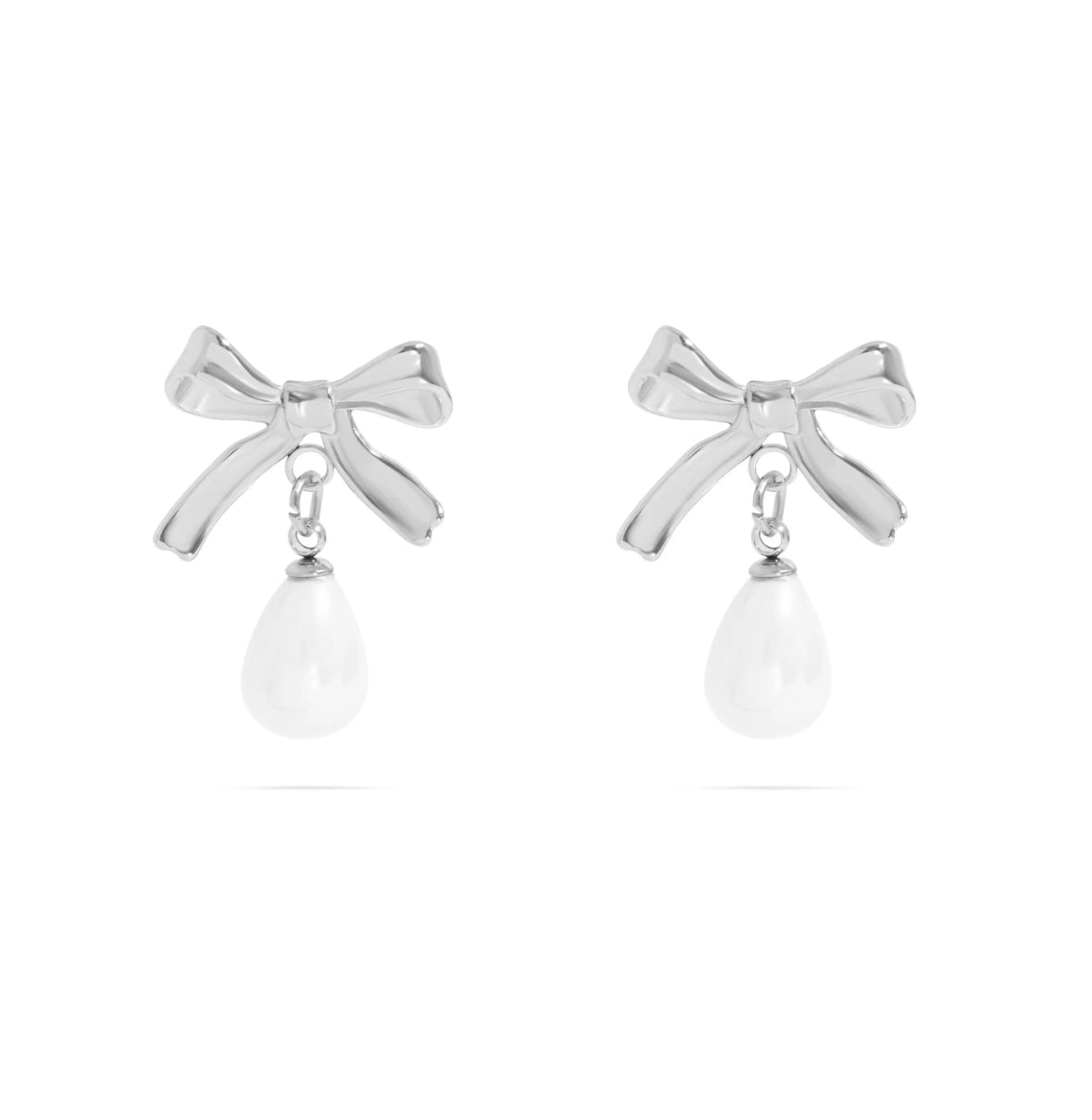 Silver Adalynn Bow Earrings