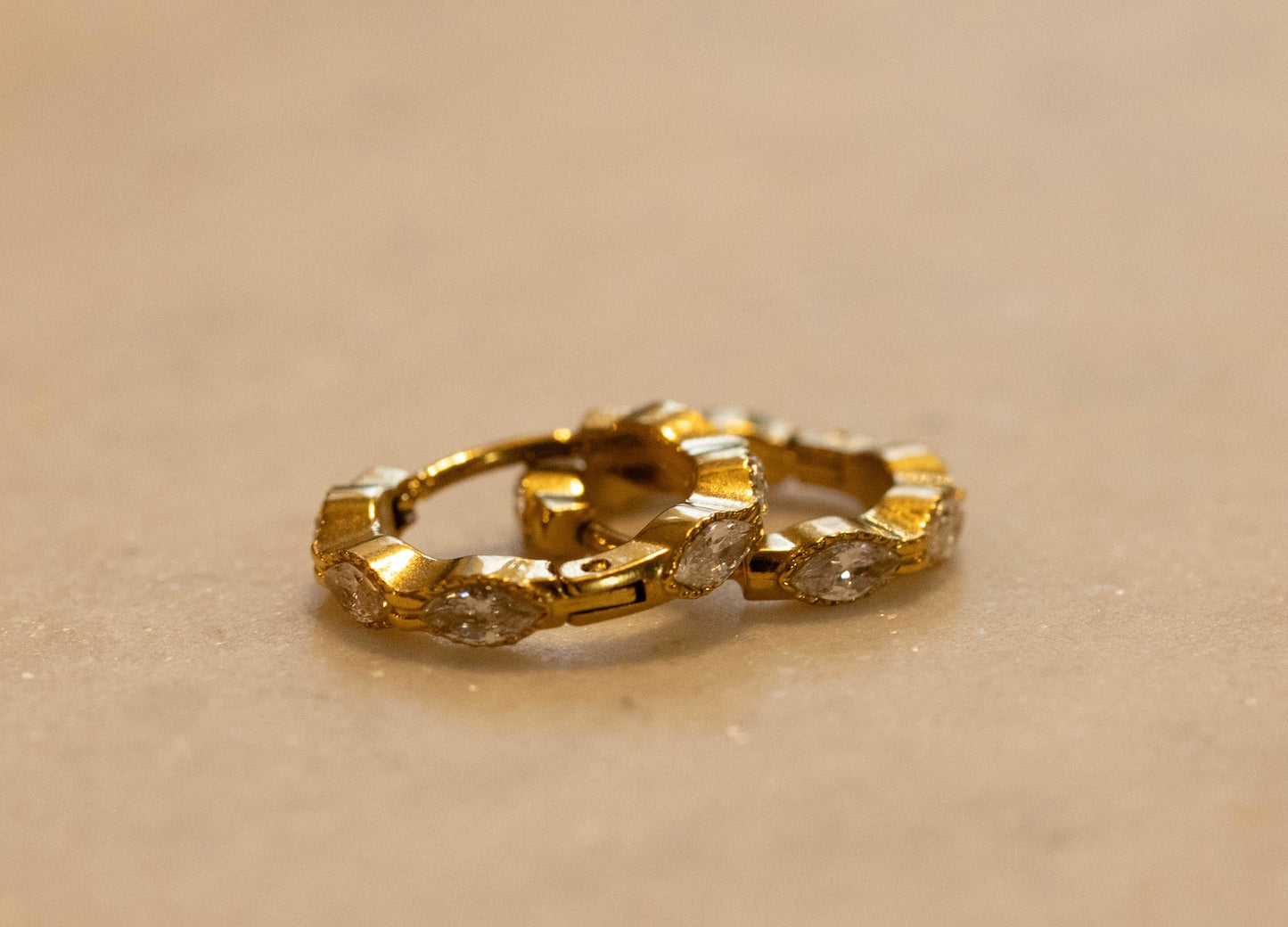 Everlasting || Gold CZ Huggie Hoops