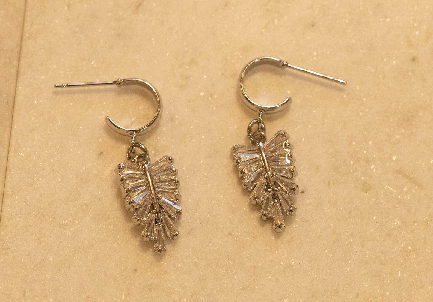 New Year Flare || Silver CZ Huggie