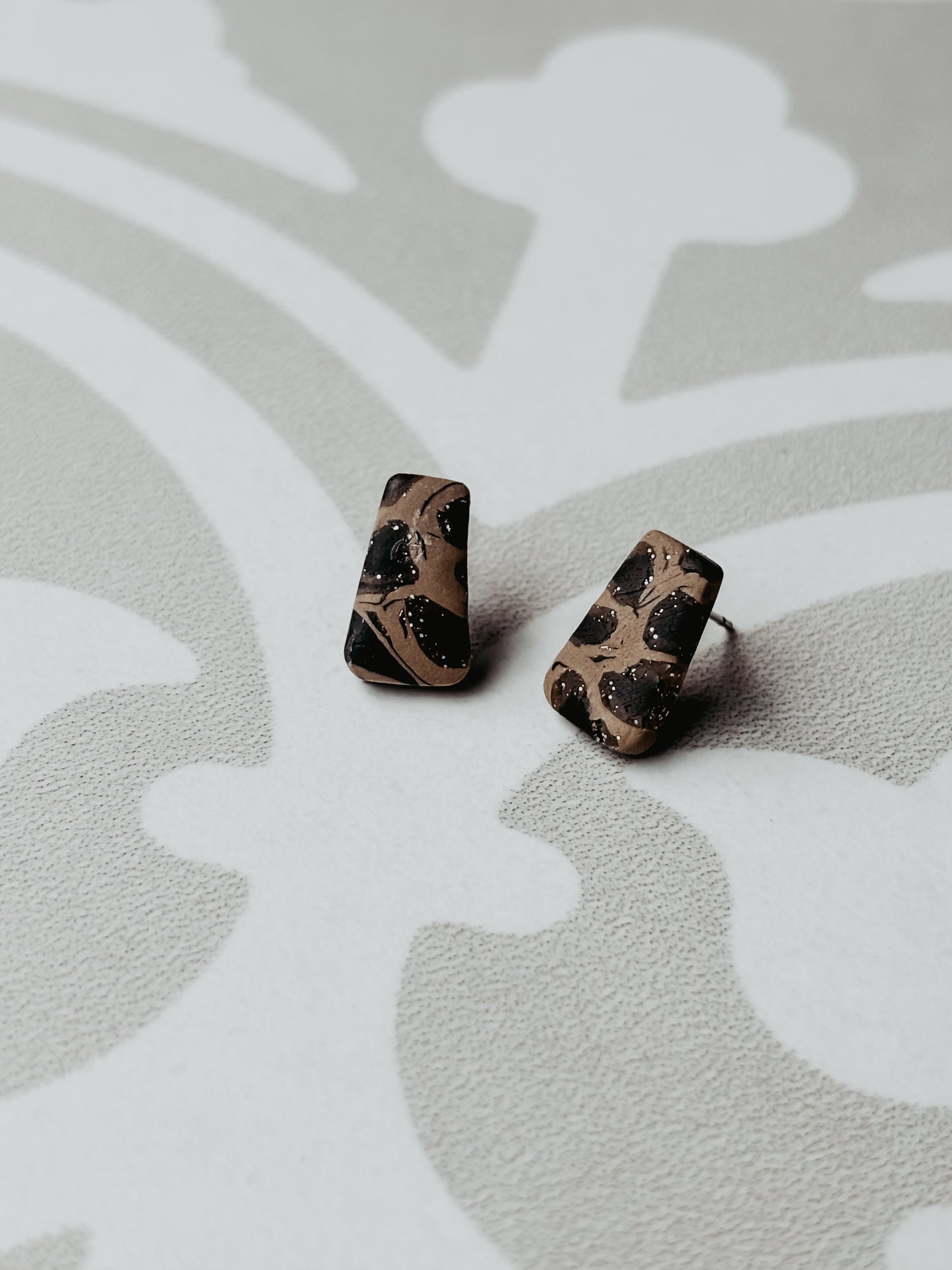 Sparkle Leopard Print Studs
