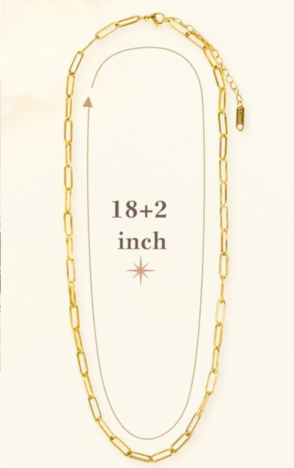 Paperclip Chain Necklace- Gold