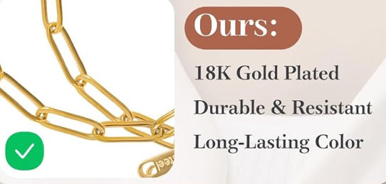 Paperclip Chain Necklace- Gold