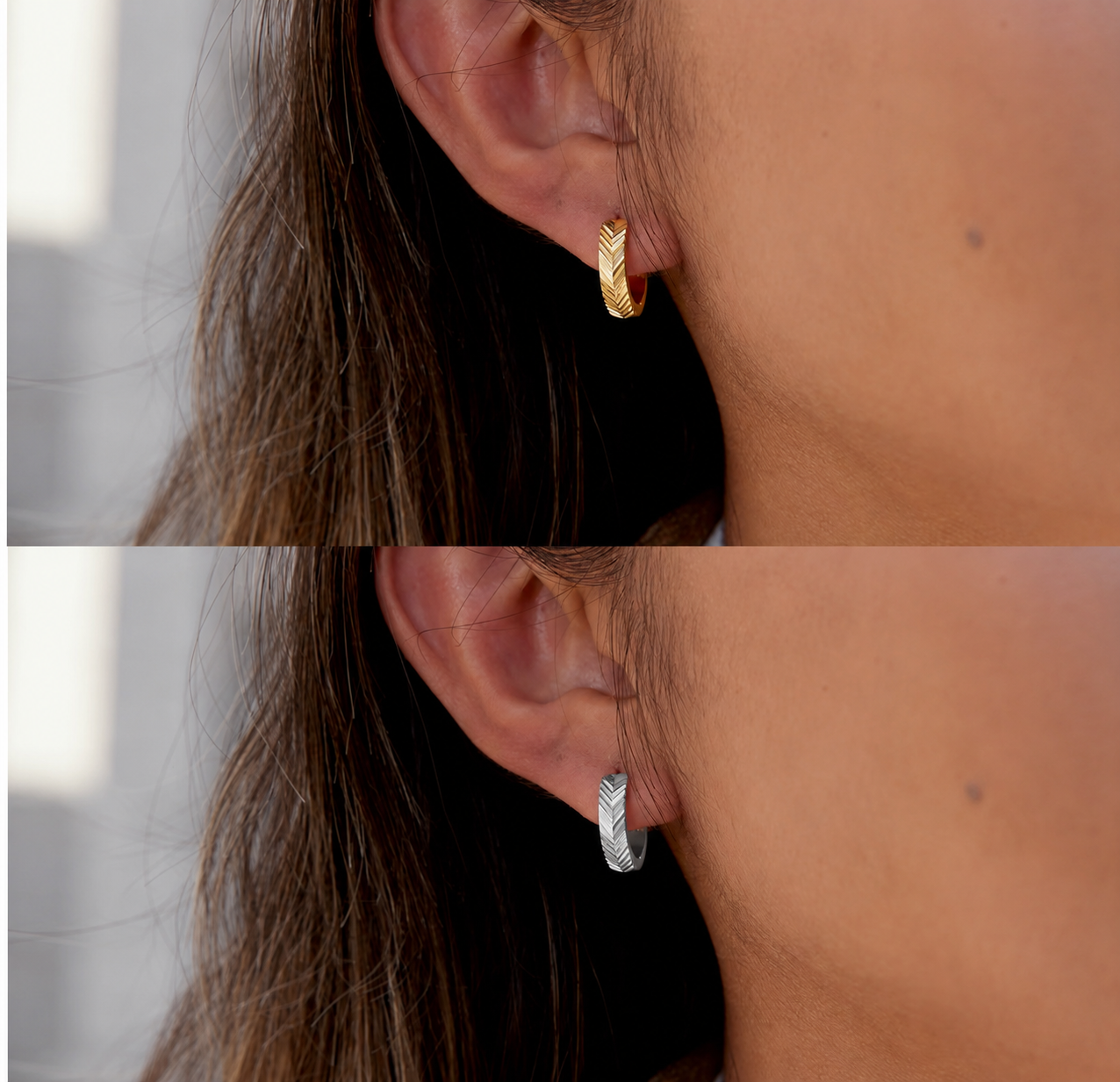 Coastal Herringbone Hoops