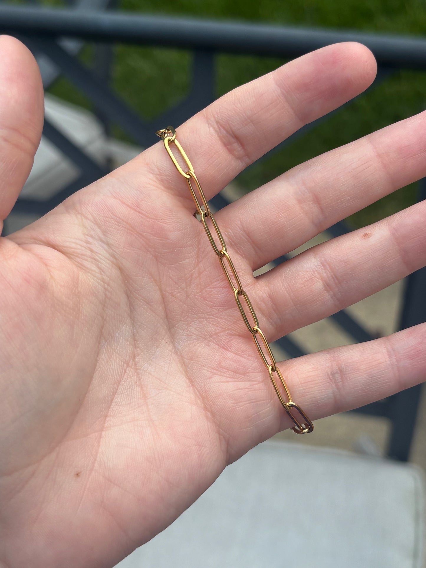 Paperclip Chain Bracelet -Gold