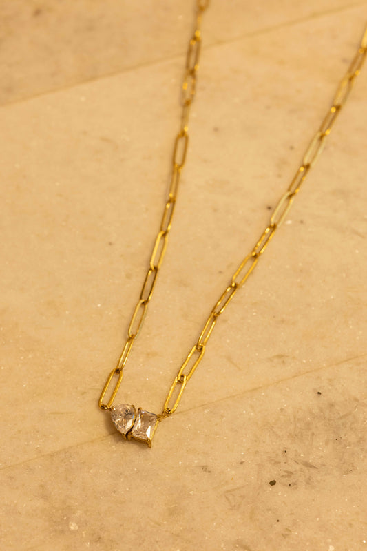 Adalynn || Cz & Paperclip Chain Necklace