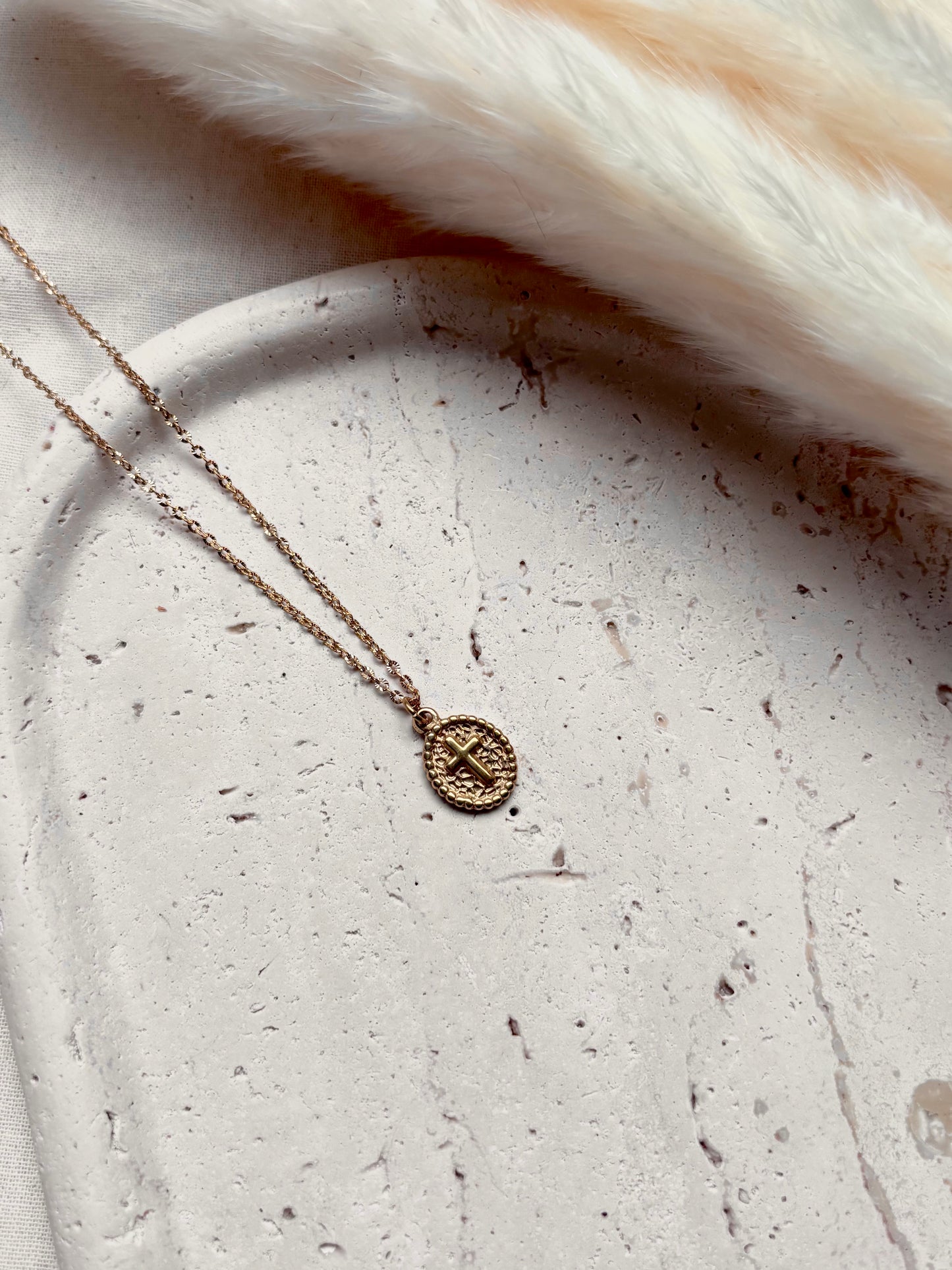 Cross Coin Necklace