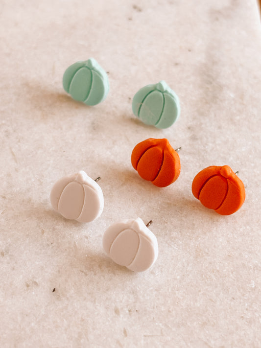 White & Orange & Blue Pumpkin Stud Pack