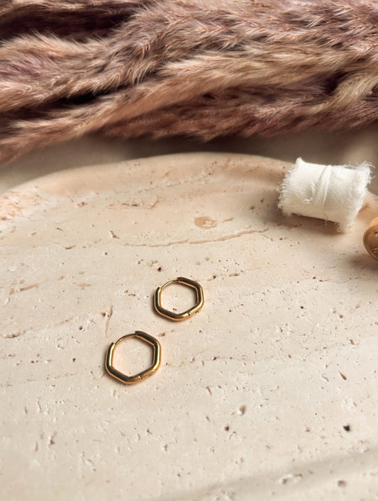 Geometric Gold Hoop