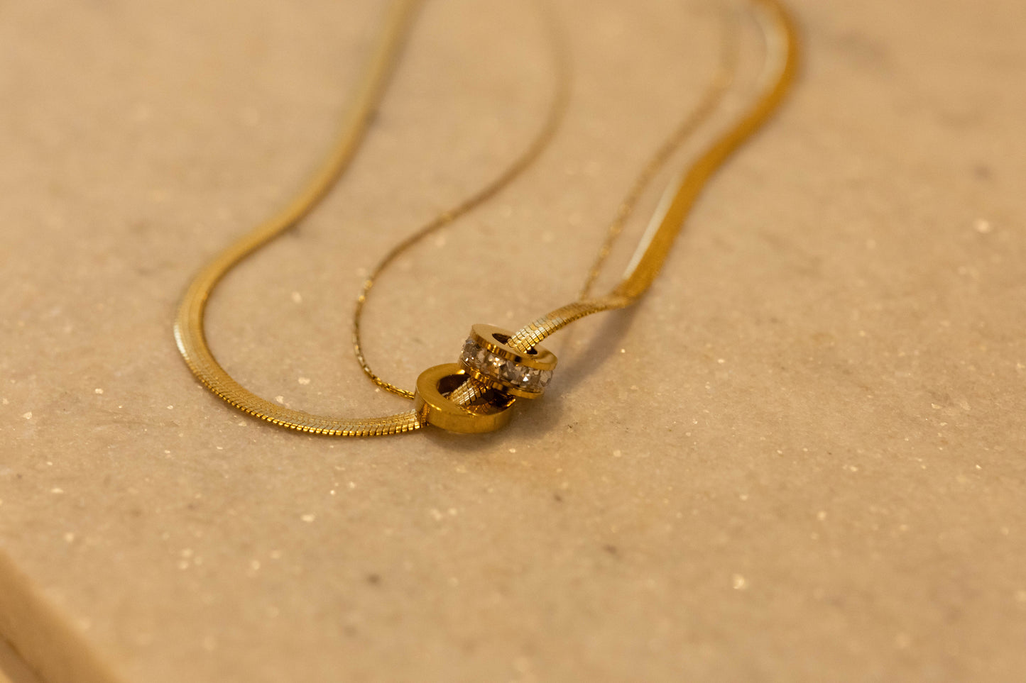 Catherine|| Layer Necklace 16in+2