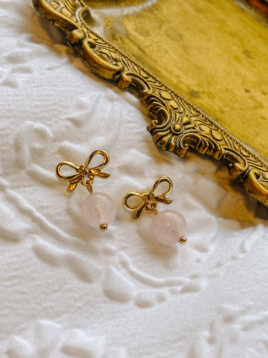 The Rosalie || Rose Quartz Drops