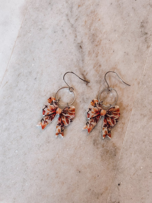 Autumn Bows -Silver Hooks