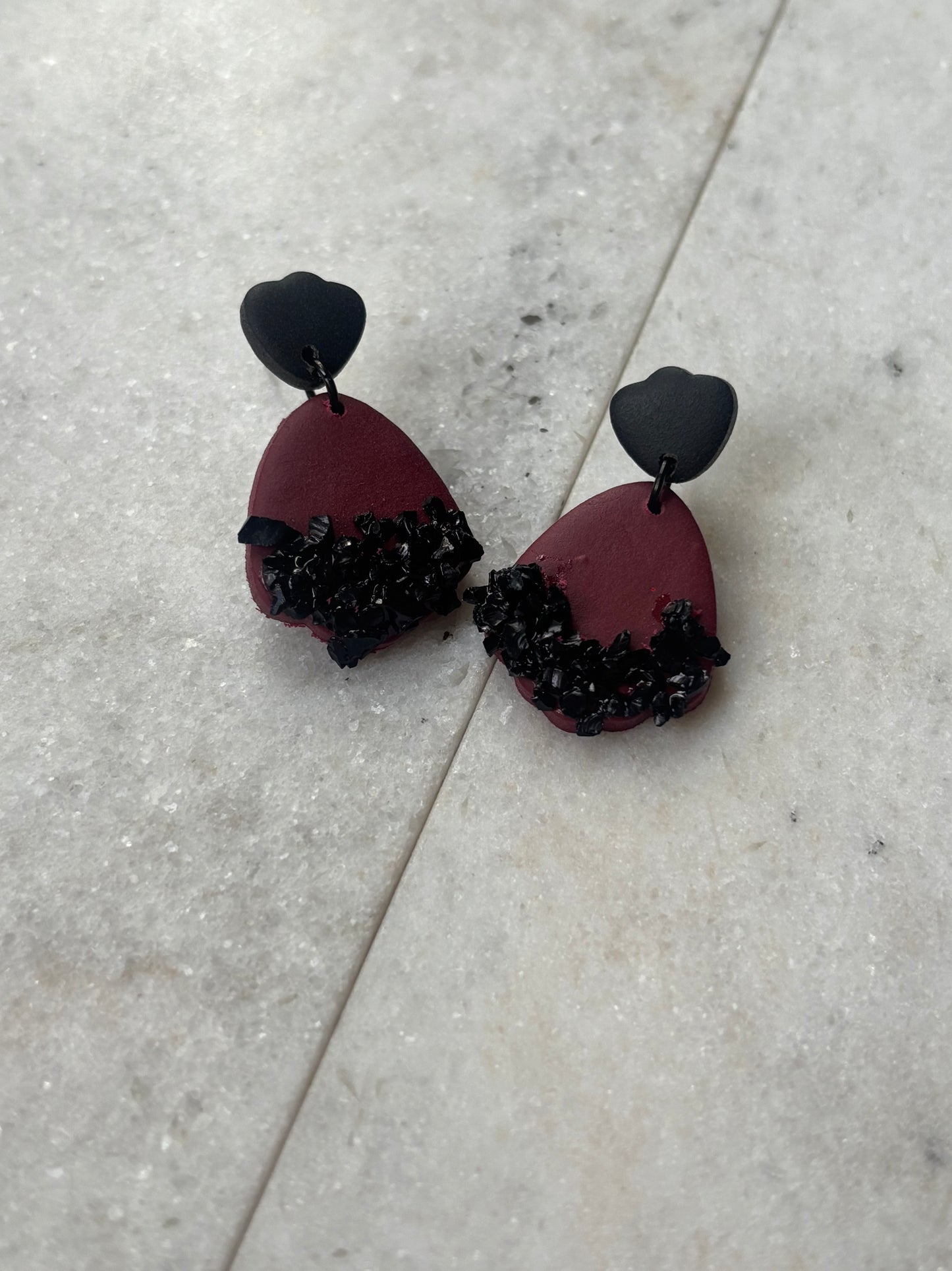 Midnight Cranberry Dangles