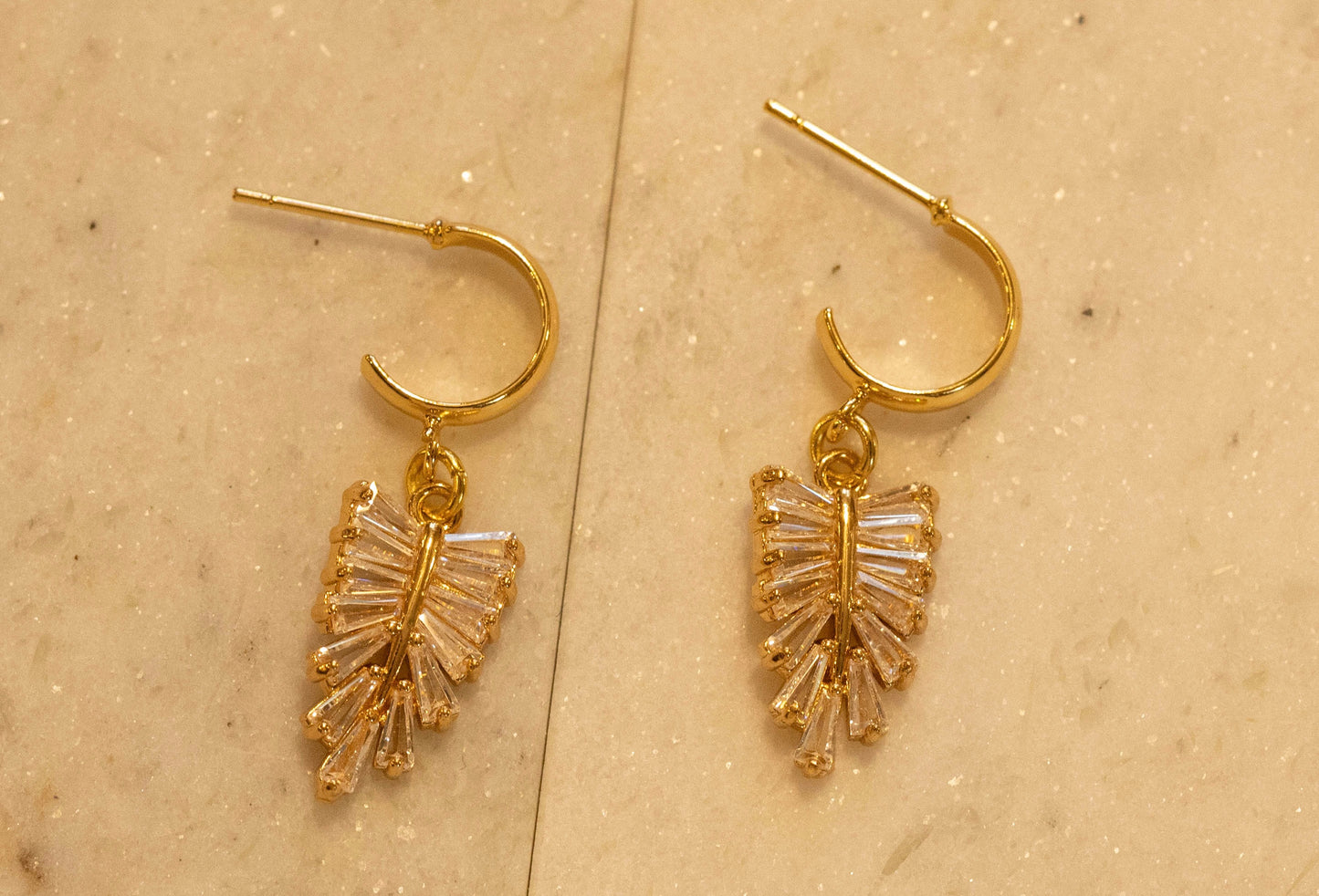 New Year Flare || Gold CZ Huggie