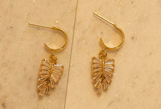 New Year Flare || Gold CZ Huggie