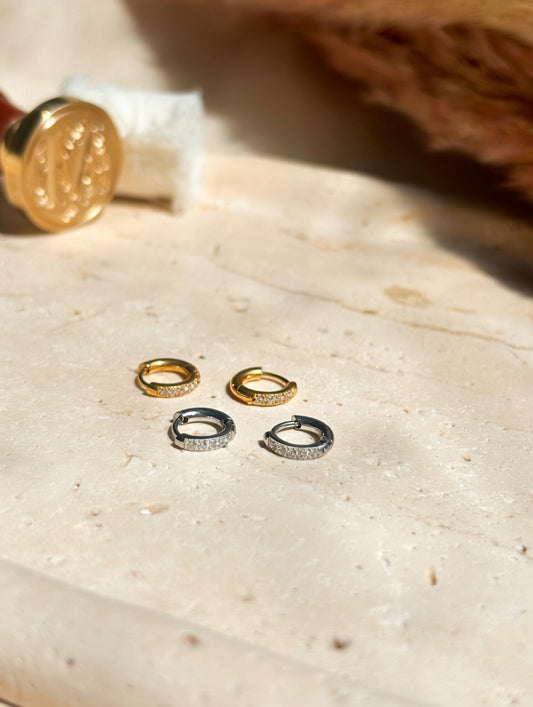 Classic Pavé Huggies