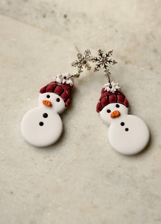 Snowman -Silver Post