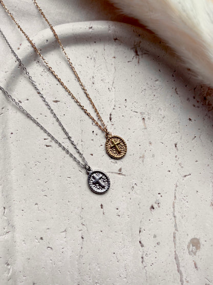 Cross Coin Necklace