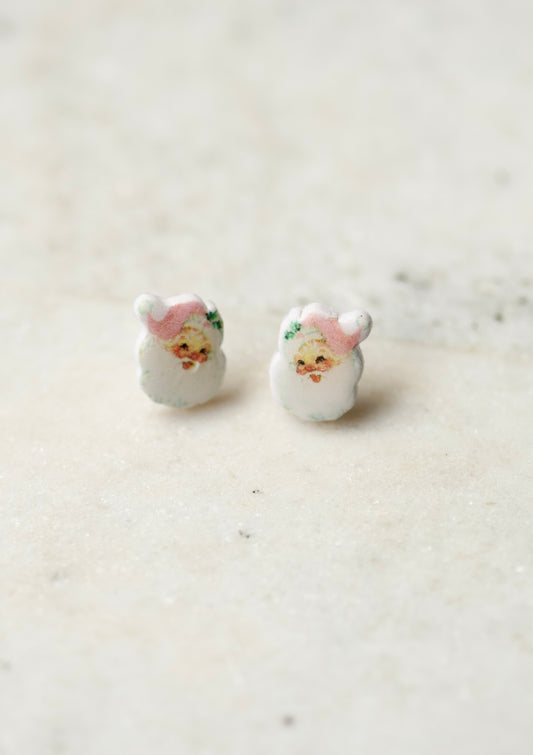 Vintage Santa Studs