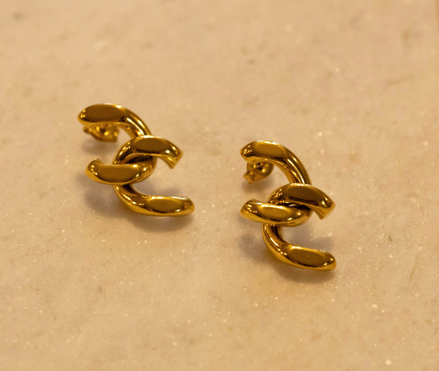 Chain link || Gold Earrings