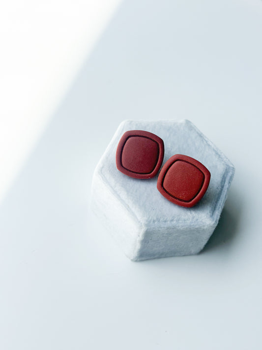 Terracotta Button Studs