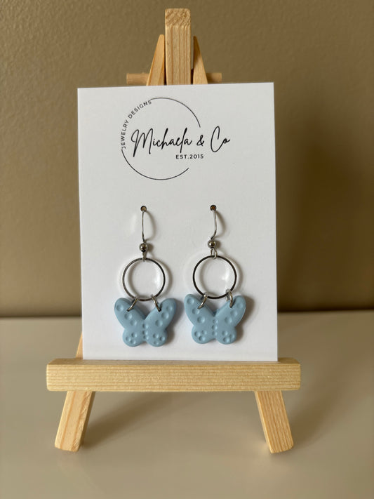 Blue butterfly dangles