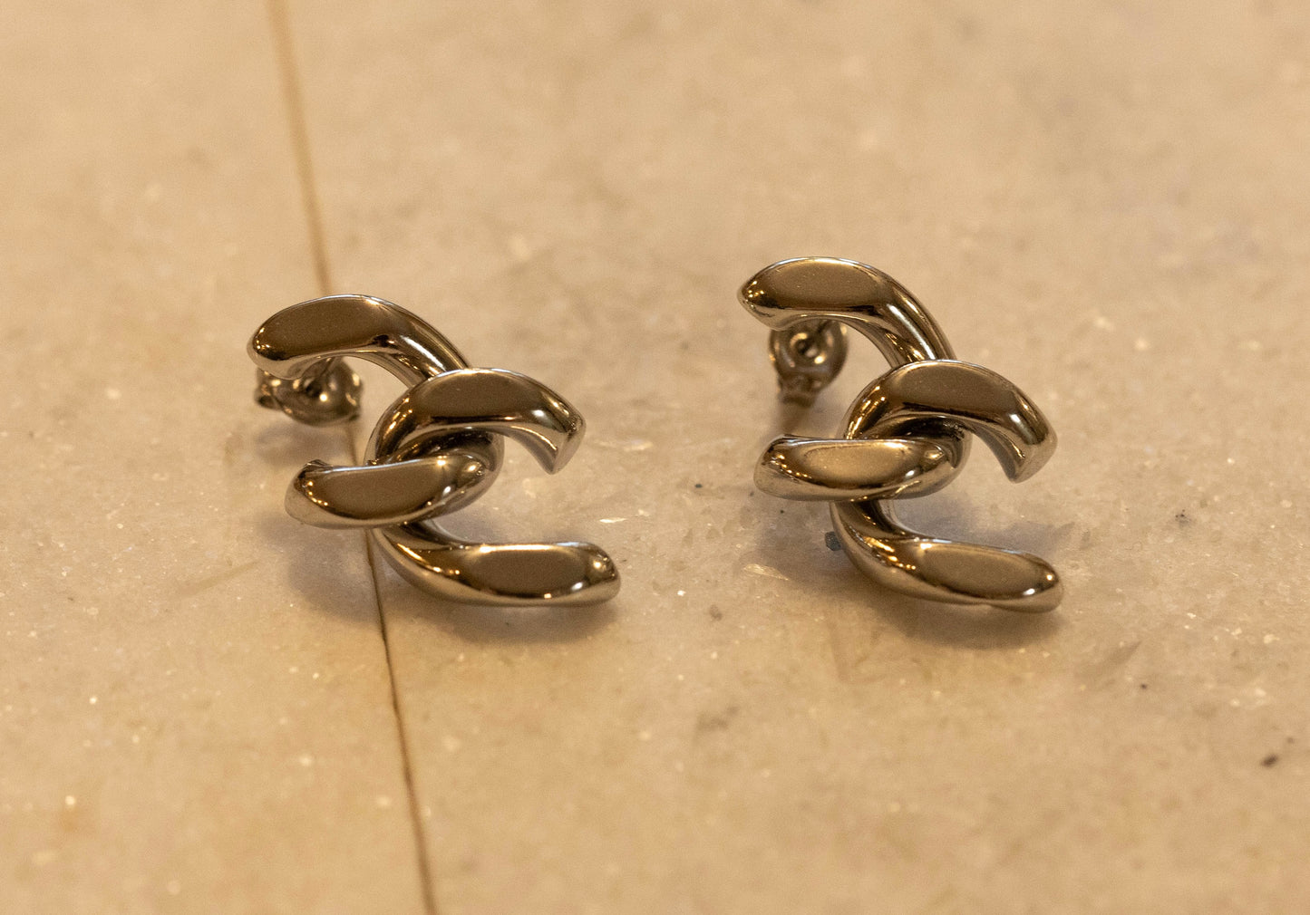 Chain link || Silver Earrings