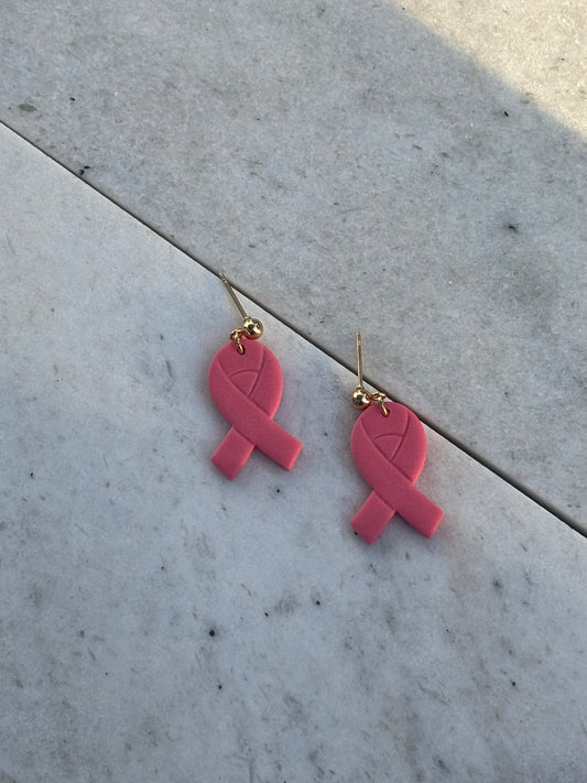 Pink Breast Cancer Awareness Ribbon -Gold