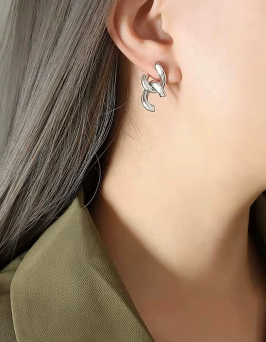 Chain link || Silver Earrings