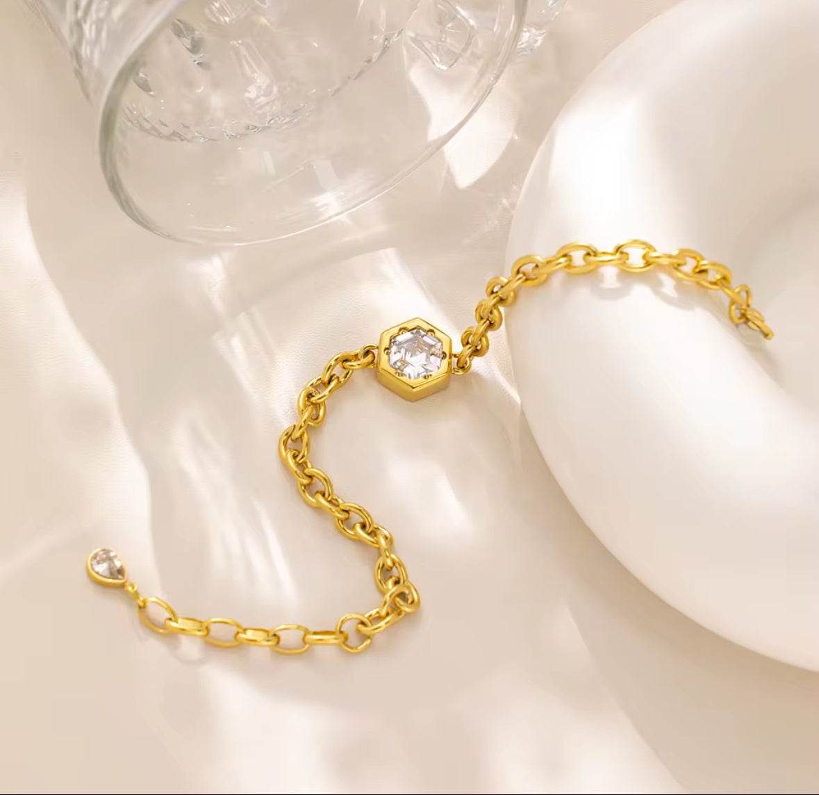 Clarice Bracelet || Gold CZ Bracelet
