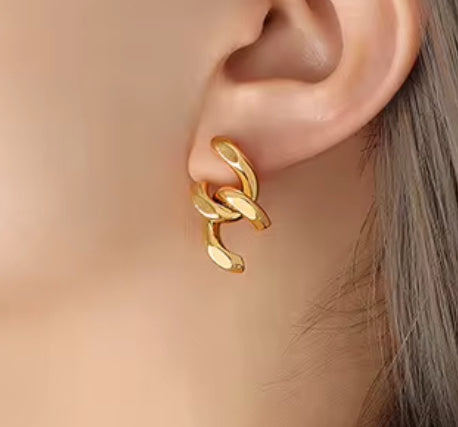 Chain link || Gold Earrings