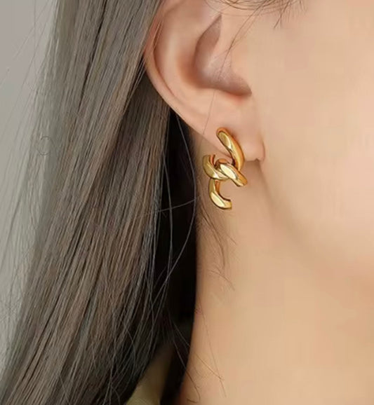 Chain link || Gold Earrings