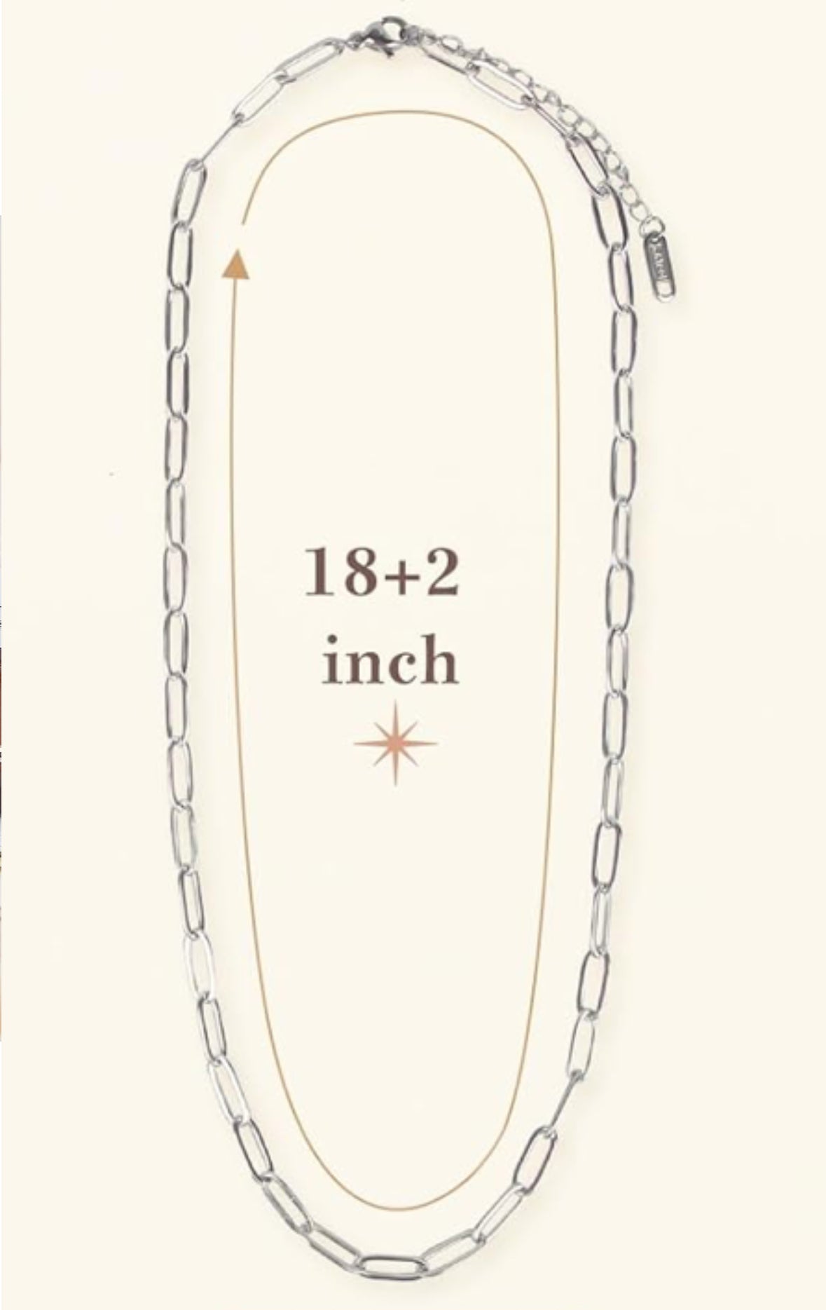 Paperclip Chain Necklace-Silver