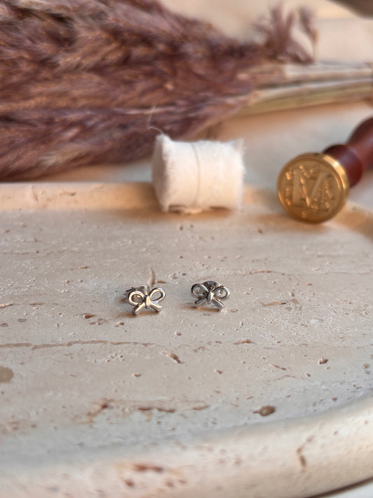 Tied in Grace Bow Studs